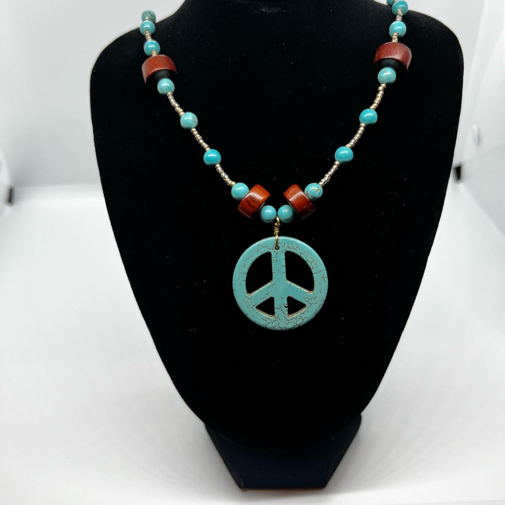 Turquoise Peace Pendant Necklace